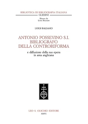 Bild des Verkufers fr Antonio Possevino S.I. bibliografo della Controriforma e diffusione della sua opera in area anglicana. Antonio Possevino, gesuita, fu protagonista della Controriforma in tutta Europa. Un suo carattere particolare  l interesse quasi maniacale per i libri, da lui donati, suggeriti, elencati, censurati, arsi sul rogo. Del Possevino l autore fornisce dunque un ritratto  bibliografico , oltre che umano, alla luce dei suoi capolavori (Bibliotheca selecta e Apparatus sacer). Si aggiunge un innovativo census delle edizioni posseviniane nelle biblioteche britanniche. Informazione e persuasione divengono gli strumenti di una drammatica guerra dei libri zum Verkauf von FIRENZELIBRI SRL