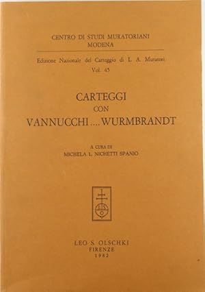 Bild des Verkufers fr Edizione Nazionale del Carteggio Muratoriano. Carteggi con Vannucchi . Wurmbrandt. zum Verkauf von FIRENZELIBRI SRL