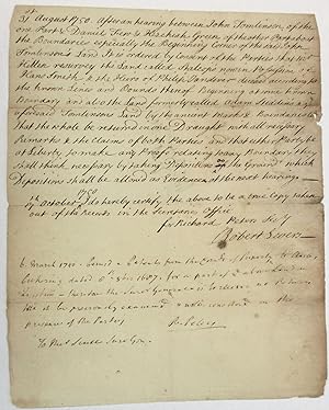 DOCUMENT, A PORTION SIGNED BY PETERS AND A PORTION BY HIS SECRETARY, CONCERNING THE LITIGATION AN...