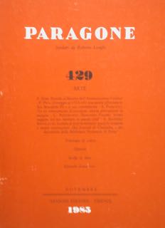 Paragone Arte. Anno XXXIV - n° 29 - novembre 1985.