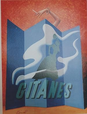 "GITANES" Affiche originale entoilée / Offset par PINEL éditée par la Régie Française des Tabacs ...