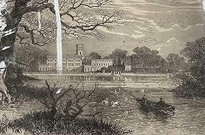 Seller image for Trentham Hall, Staffordshire, the Seat of the Duke of Sutherland. An original print from the Illustrated London News, 1866. for sale by Cosmo Books