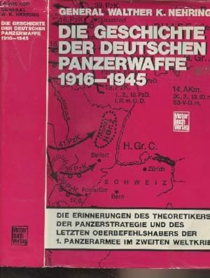 Bild des Verkufers fr Die geschichte der deutschen panzerwaffe 1916-1945 zum Verkauf von Le-Livre