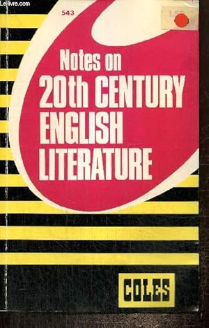 Bild des Verkufers fr Notes on 20th century english literature zum Verkauf von Le-Livre