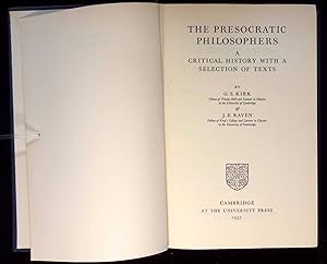 Immagine del venditore per The Presocratic Philosophers : A Critical History with a Selection of Texts venduto da Barnaby