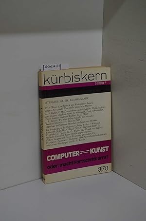 Image du vendeur pour Computer - Kunst oder: macht Fortschritt arm? / Krbiskern * Zeitschrift fr Literatur, Kritik, Klassenkampf / 3/78 mis en vente par ralfs-buecherkiste