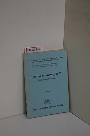 Seller image for Seestraenordnung 1972 - bereinkommen Von 1972 ber die Internationalen Regeln zur Verhtung Von Zusammensten auf See for sale by ralfs-buecherkiste
