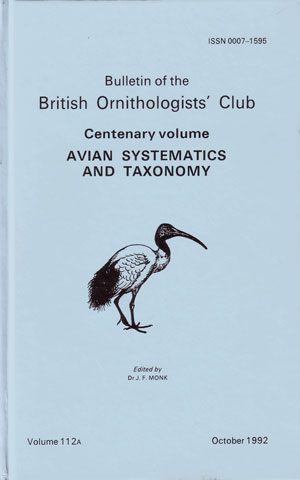 Image du vendeur pour Avian systematics and taxonomy. mis en vente par Andrew Isles Natural History Books