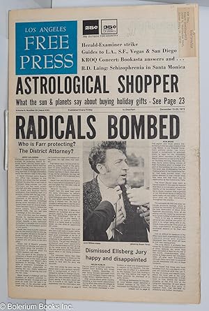 Seller image for Los Angeles Free Press, Dec 15-25, 1972 vol. 9 no. 50, (issue 439), [Headline:] Radicals Bombed", "Astrological Shopper" for sale by Bolerium Books Inc.