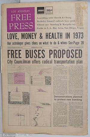 Seller image for Los Angeles Free Press, Dec 29. 1972-Jan 6, 1973 vol. 9 no. 52, (issue 441), [Headline]: "Free Buses Proposed" for sale by Bolerium Books Inc.