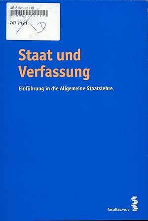 Bild des Verkufers fr Staat und Verfassung Einfhrung in die Allgemeine Staatslehre zum Verkauf von avelibro OHG