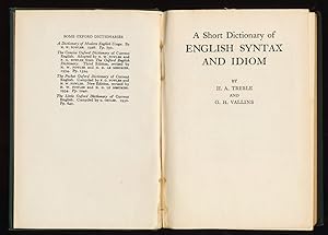 Bild des Verkufers fr A Short Dictionary of English Syntax and Idiom. zum Verkauf von Antiquariat Peda