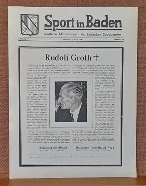Nachruf für Rudolf Groth in: "Sport in Baden" (Amtliche Mitteilungen des Badischen Sportbundes 10...