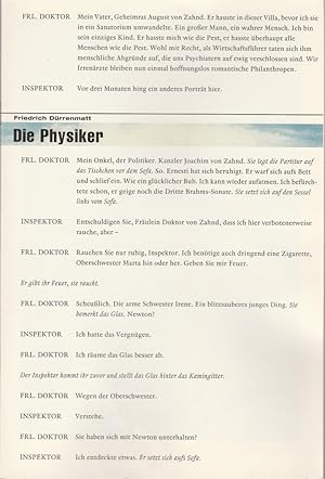 Bild des Verkufers fr Programmheft Friedrich Drrenmatt DIE PHYSIKER Premiere 20. Mai 2006 Schauspielhaus Spielzeit 2005 / 2006 zum Verkauf von Programmhefte24 Schauspiel und Musiktheater der letzten 150 Jahre