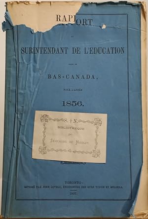 Rapport du surintendant de l'éducation pour le Bas-Canada pour 1856