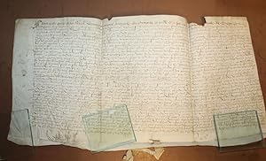 Acte manuscrit d'exemption des tailles, gabelles, etc. Pour la ville de Dieppe.