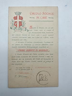 Circolo sociale di Cirie'. Sappia il mondo.