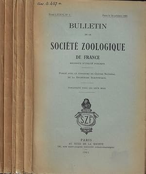 Bulletin de la Société Zoologique de France vol. LXXXVI n. 1-2/3-4-5-6 Anno 1961-1962