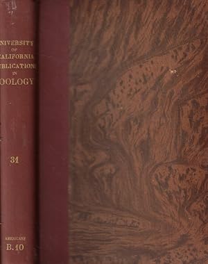Bild des Verkufers fr University of California Publications in Zoology Vol. XXXI 1927-1929 zum Verkauf von Biblioteca di Babele