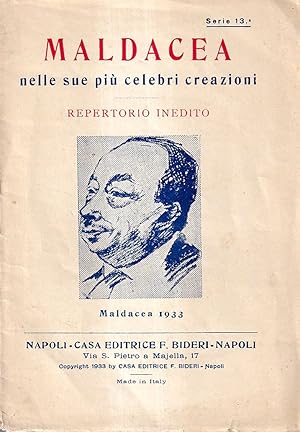 Immagine del venditore per Maldacea Nelle Sue pi Celebri Creazioni. Repertorio Inedito venduto da Il Salvalibro s.n.c. di Moscati Giovanni