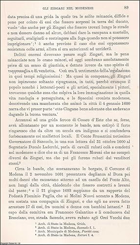 Seller image for Gli Zingari Nel Modenese. An uncommon original article from the Journal of the Gypsy Lore Society, 1909. for sale by Cosmo Books