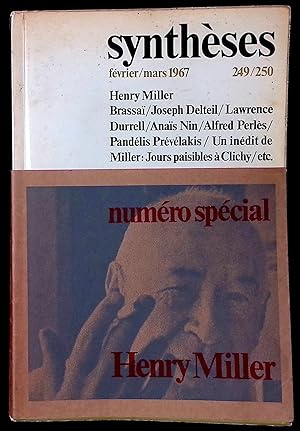 Bild des Verkufers fr syntheses _ fevrier/mars 1967 249/250 _ numero special Henry Miller zum Verkauf von San Francisco Book Company