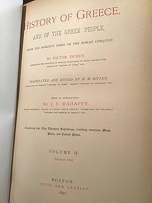 HISTORY OF GREECE AND OF THE GREEK PEOPLE FROM THE EARLIES TIMES TO THE ROMAN CONQUEST: VOL. II S...