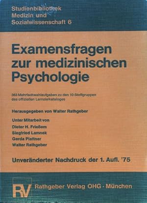 Seller image for Examensfragen zur medizinischen Psychologie. Studienbibliothek Medizin und Sozialwissenschaft ; 6 for sale by books4less (Versandantiquariat Petra Gros GmbH & Co. KG)