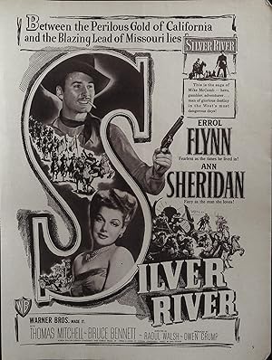 Bild des Verkäufers für Silver River Trade Print Ad 1948 Errol Flynn, Ann Sheridan, Thomas Mitchell zum Verkauf von AcornBooksNH