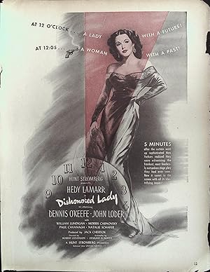 Imagen del vendedor de Dishonored Lady Trade Print Ad 1947 Hedy Lamarr, Dennis O'Keefe, John Loder a la venta por AcornBooksNH