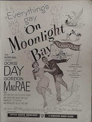 Seller image for On Moonlight Bay Trade Print Ad 1951 Doris Day, Gordon MacRae, Billy Gray for sale by AcornBooksNH