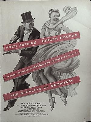 Bild des Verkufers fr The Barkleys of Broadway Trade Print Ad 1949 Fred Astaire, Ginger Rogers zum Verkauf von AcornBooksNH