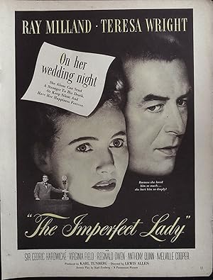 Bild des Verkufers fr The Imperfect Lady Trade Print Ad 1946 Ray Milland, Teresa Wright zum Verkauf von AcornBooksNH