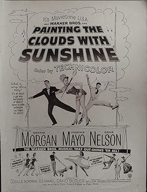 Bild des Verkufers fr Painting the Clouds with Sunshine Trade Print Ad 1951 Dennis Morgan, Virginia Mayo, Gene Nelson zum Verkauf von AcornBooksNH