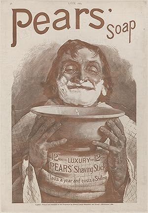 "PEARS' SOAP" Annonce originale entoilée / Typo-litho par Edward Joseph MANSFIELD (1889)