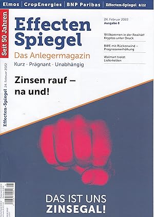 Bild des Verkufers fr Effecten Spiegel Nr.8/2022 zum Verkauf von Buchhandlung & Antiquariat Rother