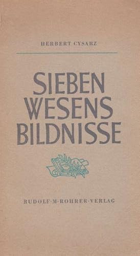 Bild des Verkufers fr Sieben Wesensbildnisse. zum Verkauf von La Librera, Iberoamerikan. Buchhandlung