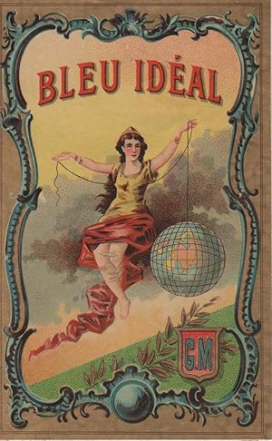 "BLEU IDÉAL G.M." Etiquette-chromo originale (entre 1890 et 1900)