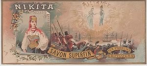 "NIKITA (SAVON SUPERFIN PARFUMS EXOTIQUES)" Etiquette-chromo originale (entre 1890 et 1900)