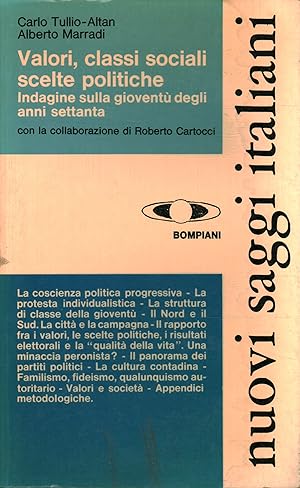 Seller image for Valori, classi sociali e scelte politiche Indagine sulla giovent degli anni settanta for sale by Di Mano in Mano Soc. Coop