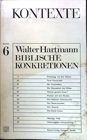 Seller image for Kontexte, Band 6: biblische Kongregationen. for sale by books4less (Versandantiquariat Petra Gros GmbH & Co. KG)