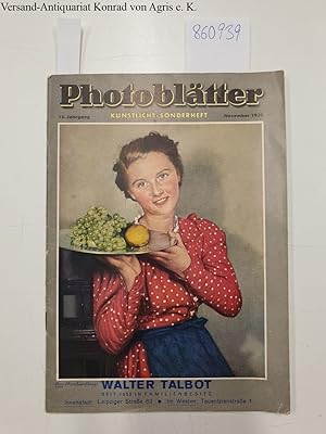 Photoblätter Kunstlicht-Sonderheft 15. Jahrgang. November 1938, Heft 11
