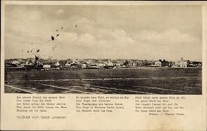 Bild des Verkufers fr Ansichtskarte / Postkarte Husum in Nordfriesland, Blick vom Deich, Gedicht von Theodor Storm zum Verkauf von akpool GmbH