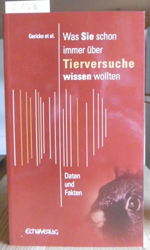 Imagen del vendedor de Was Sie schon immer ber Tierversuche wissen wolten. Daten und Fakten. a la venta por Versandantiquariat Trffelschwein