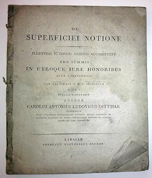 Carl Anton Ludwig Dittmar (Dresdanus): De superficiei notione. Illustris ictorum ordinis auctorit...
