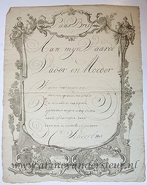 [Paasbrief / Easter Wish Card] D.C. Schoorl. Wish card for Easter, dated 1801.