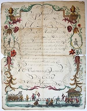 [Nieuwjaarswensch / New Year Wishes, 1773] Hendrikje Ipelaar. Wish card for New Year, dated 1773,...