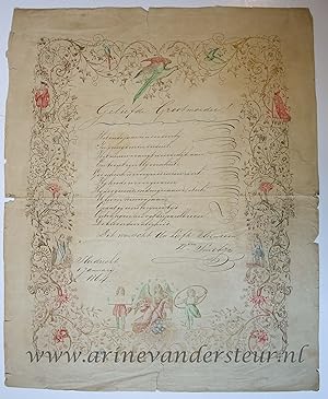 [Nieuwjaarswensch / New Year Wishes, 1864] Wm. Smitz. Sliedrecht. New year's wish card, dated 186...