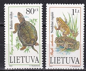 Sumpfschildkröte, Rohrkröte / Briefmarken Litauen Nr. 545-546**