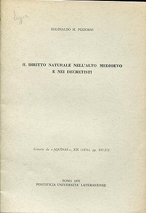 Seller image for Il diritto naturale nell'alto medioevo e nei decretisti. Estratto for sale by Studio Bibliografico Viborada